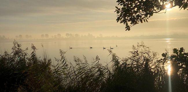 Sonnenaufgang am Privatstrand an der Schlei