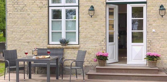 Ferienwohnung nahe Kappeln mit große Terrasse mit Blick auf die Schlei